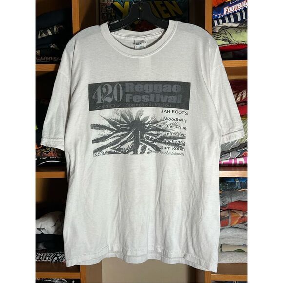Vintage Y2K 420 Reggae Festival 2007 Jah Roots Tee - Picture 1 of 5